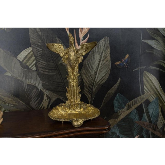French Art Nouveau Style Umbrella or Cane Stand with Heron Motif, 1950s For Sale - Image 3 of 18