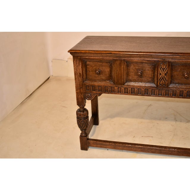 Period Edwardian English Oak Sideboard, C. 1900 For Sale In Greensboro - Image 6 of 8