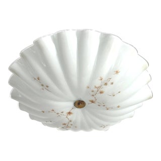 1950s Fluted Glass Parasol Flush Light For Sale