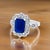 2010s Natural Sapphire Diamond Ring Size 6.5 14k W Gold 3.51 TCW Certified For Sale - Image 5 of 12