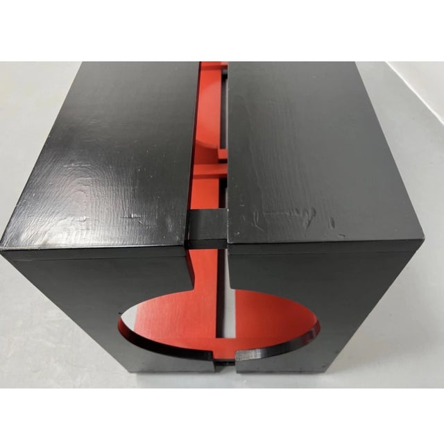 Black De Stijl Style Low Console For Sale - Image 8 of 10