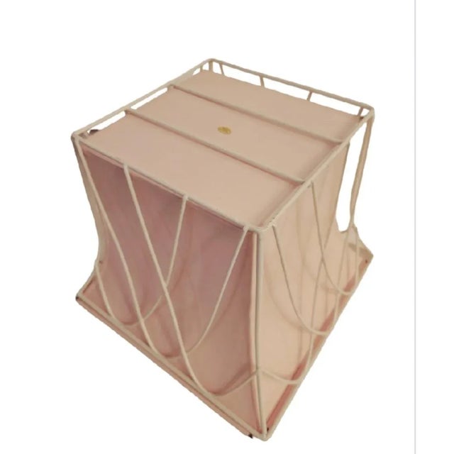 Chelsea House Inc Pale Pink Lacquered Metal Caged Planter Pot For Sale - Image 4 of 11
