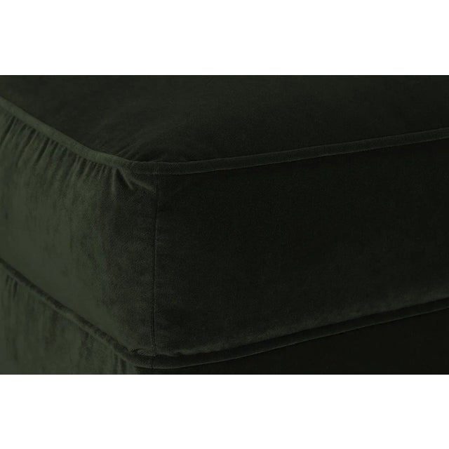 Textile Alcott Ottoman, Emerald Velvet For Sale - Image 7 of 8