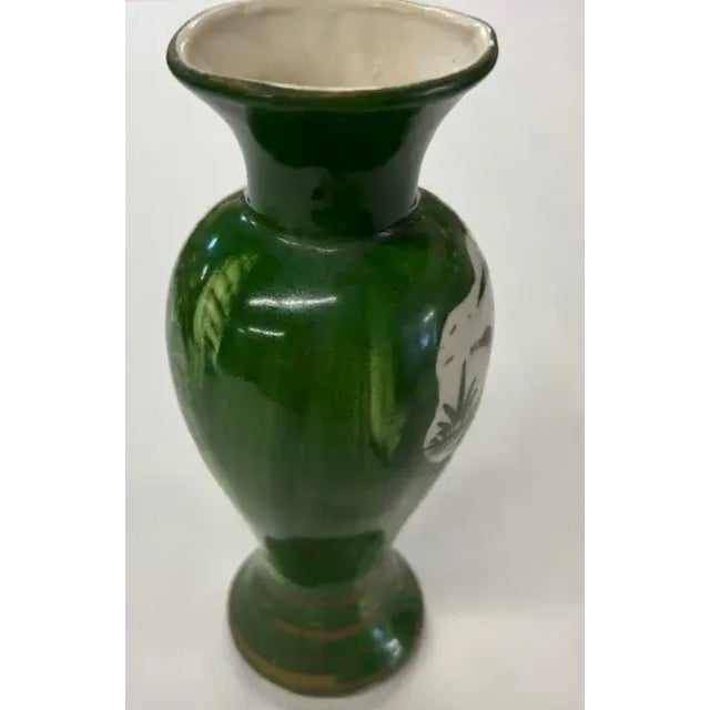 Early Green Pottery Vase, Pitcher With a Mallard Duck For Sale In New York - Image 6 of 8