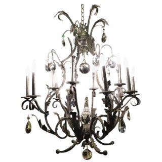 Palatial Silver Distressed Rustic Metal Chandelier by Schonbek For Sale