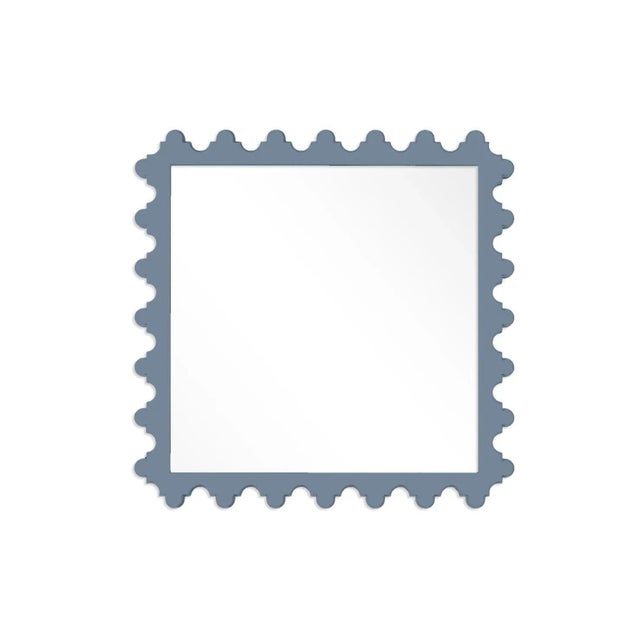 Contemporary Fleur Home Garden District Magazine Square Mirror in Bachelor Blue, 24x24 For Sale - Image 3 of 3