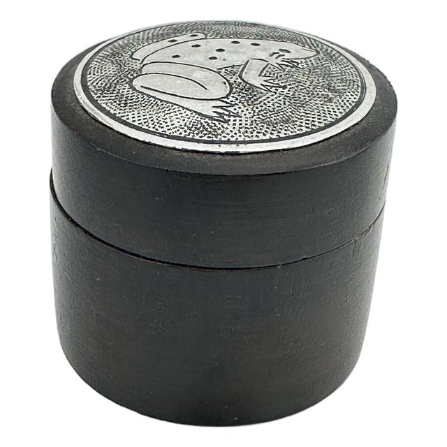Hand Carved Wood Trinket Box For Sale