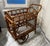 Wood Vintage Rattan and Bamboo Tray Bar Cart For Sale - Image 7 of 11