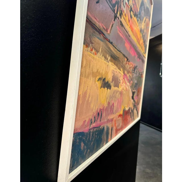 Jean Krillé, Landscape 100, Oil on Masonite, 1986 For Sale - Image 7 of 10