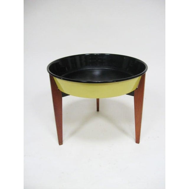 Mid 20th Century Danish Teak Catch-All/Planter With Enamel Bowl For Sale - Image 5 of 7