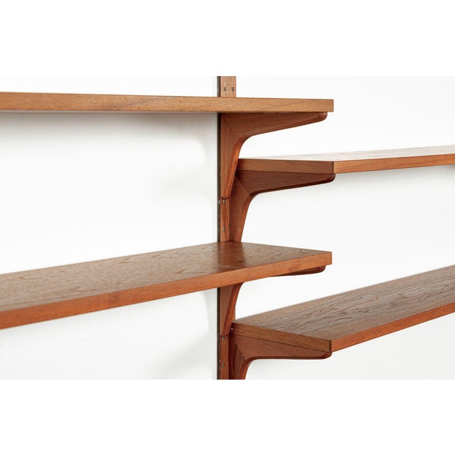 Brown Mid Century Danish Hg Teak Wood Modular Wall Unit Shelving & Bookcase For Sale - Image 8 of 13