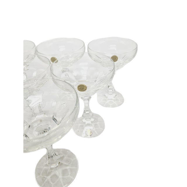 Vintage Czechoslovakian Crystal Champagne Glasses Set, 1970s, Set of 6 For Sale - Image 17 of 18