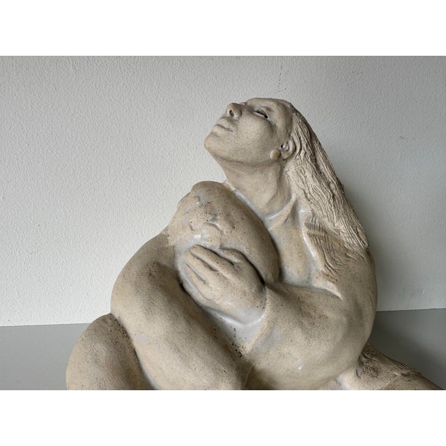 Vintage Native American-Inspired Mother and Child Sculpture For Sale - Image 4 of 12