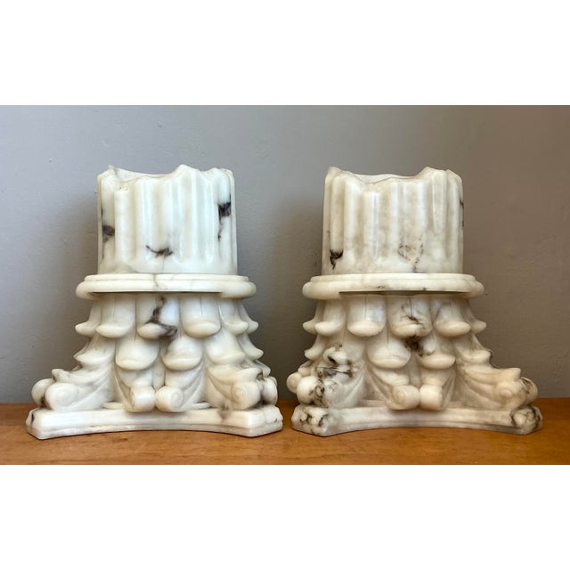 Vintage Cast Resin Column Light Sconce - A Pair For Sale - Image 4 of 12