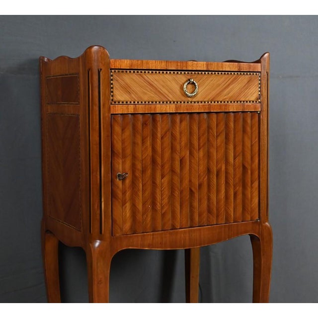 Louis XV-Louis XVI Transitional Marquetry Coffee Table, 1950s For Sale - Image 10 of 18