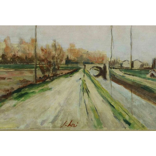 Fioravante Seibezzi, Landscape, Original Oil Painting, Mid-20th Century For Sale - Image 4 of 4