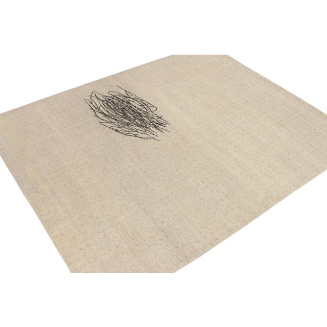 Contemporary Distressed Style Modern Rug in Gray & Black Abstract Pattern by Rug & Kilim For Sale - Image 3 of 6