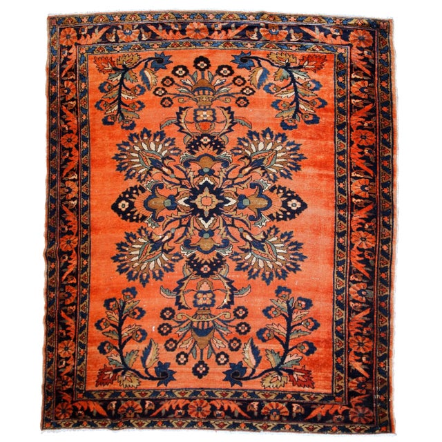 Red 1920s Handmade Antique Persian Lilihan Rug For Sale - Image 8 of 8