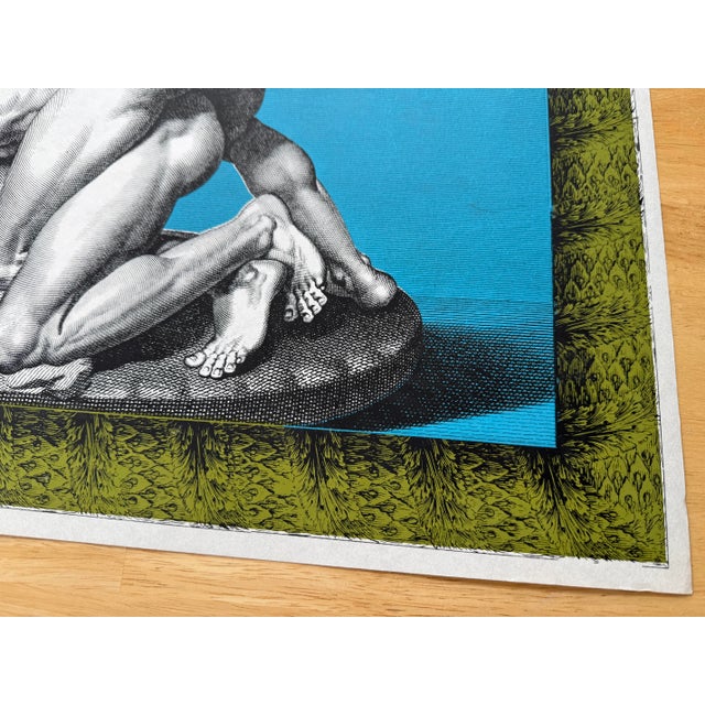 1970s 1970s Pop-Art Greek Wrestlers Silk Screen Print For Sale - Image 5 of 12
