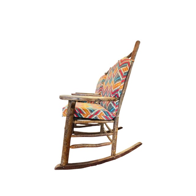 Rustic Vintage Classic American Rustic Log Rocking Chairs, a Pair For Sale - Image 3 of 11