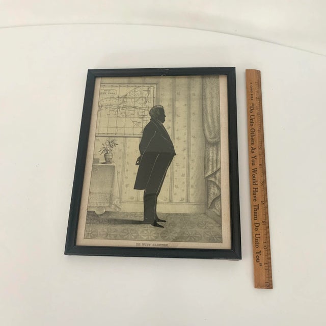 Antique Print on Linen of De Witt Clinton- Framed For Sale In San Antonio - Image 6 of 6