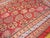 Rustic 1900s Red Paisley Rustic Antique Turkish Oushak Rug 5' X 6'9" Handknotted Wool Carpet For Sale - Image 3 of 6