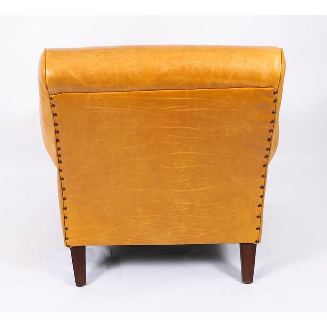 Antique English Art Deco Club Leather Chair, 1930s For Sale - Image 10 of 14