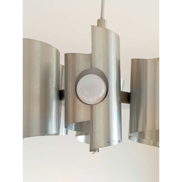 Vintage Space Age Hanging Light in Aluminium by Polam Bielsko, 1970 For Sale - Image 3 of 15