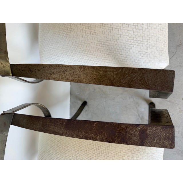 Vintage Shaver Howard Modernist Industrial Brushed Steel Armchairs – Pair For Sale - Image 9 of 12