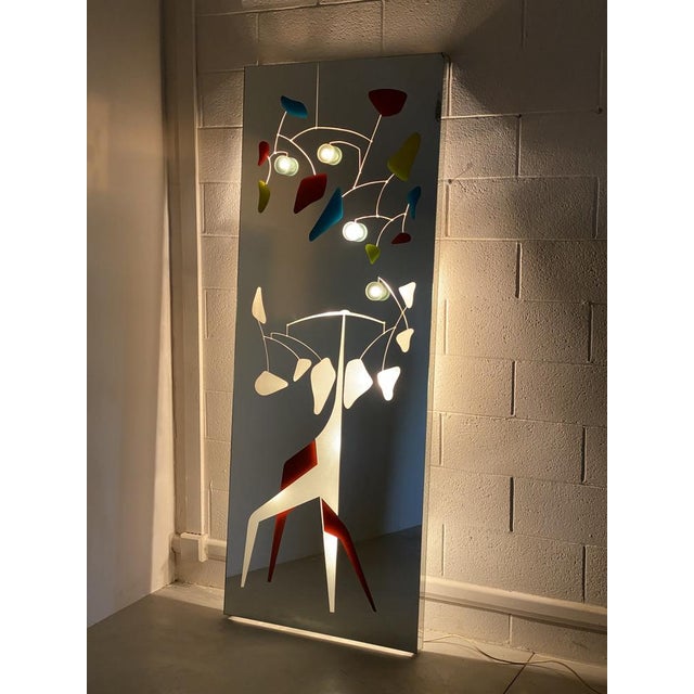 Backlit 1980s coat rack mirror, small chip in 'inside bottom corner ( see photo ), depth of mirror only is 6cm. with coat...