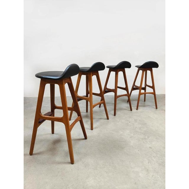 Vintage Danish OD 61 Stools by Erik Buck for OD Møbler, 1970s, Set of 4 For Sale - Image 6 of 8