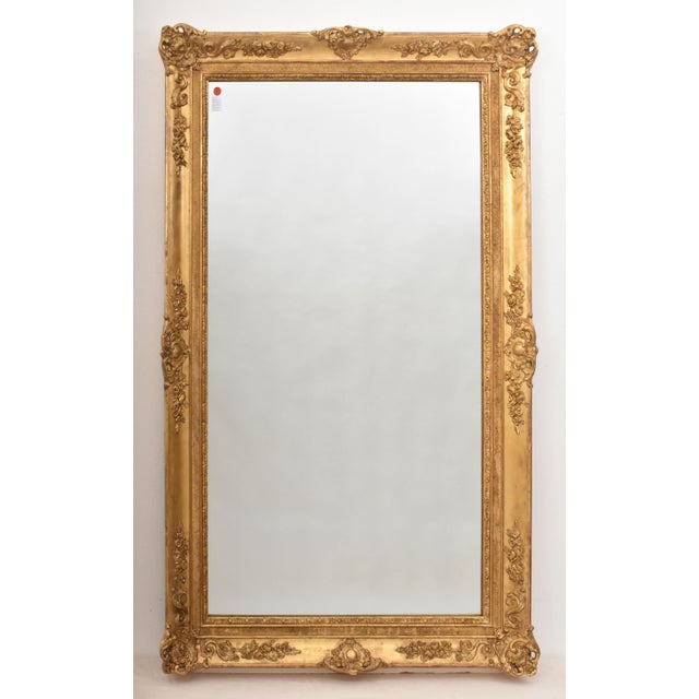 Antique Louis Philippe Gold Leaf Rectangular Wall Mirror with Avec Floral Motifs, 19th Century For Sale - Image 11 of 11