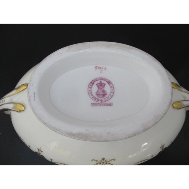 Ceramic Minton Burley Gilt Garland Lamp Scroll Gravy Sauce Serving Tureen With Lid For Sale - Image 7 of 11