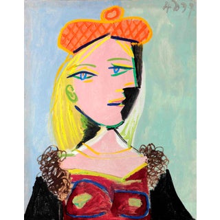 Pablo Picasso Femme Au Beret Orange Giclee Numbered Edition For Sale