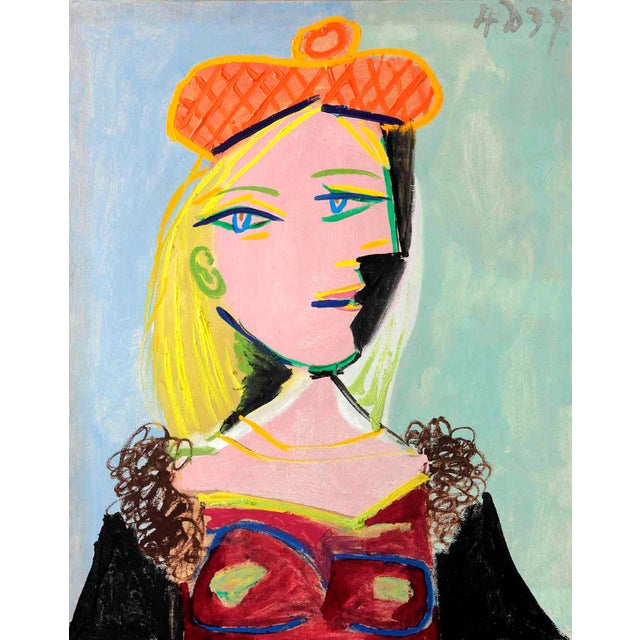 Pablo Picasso Femme Au Beret Orange Giclee Numbered Edition For Sale