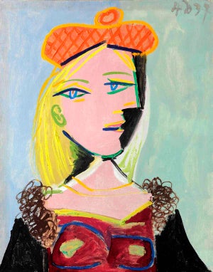 Pablo Picasso Femme Au Beret Orange Giclee Numbered Edition