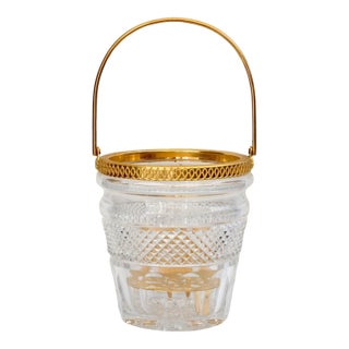 Midcentury Val St. Lambert Crystal Ice Bucket For Sale