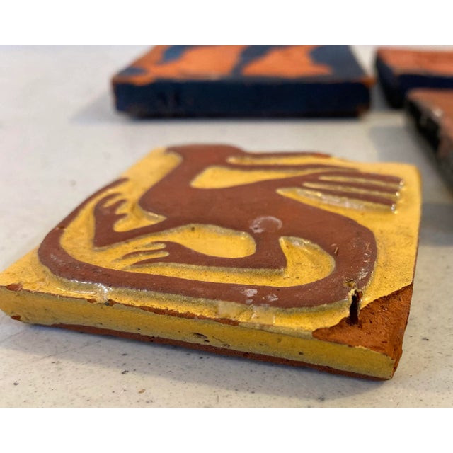 Ceramic Four Vintage Bucks County Tiles For Sale - Image 7 of 8