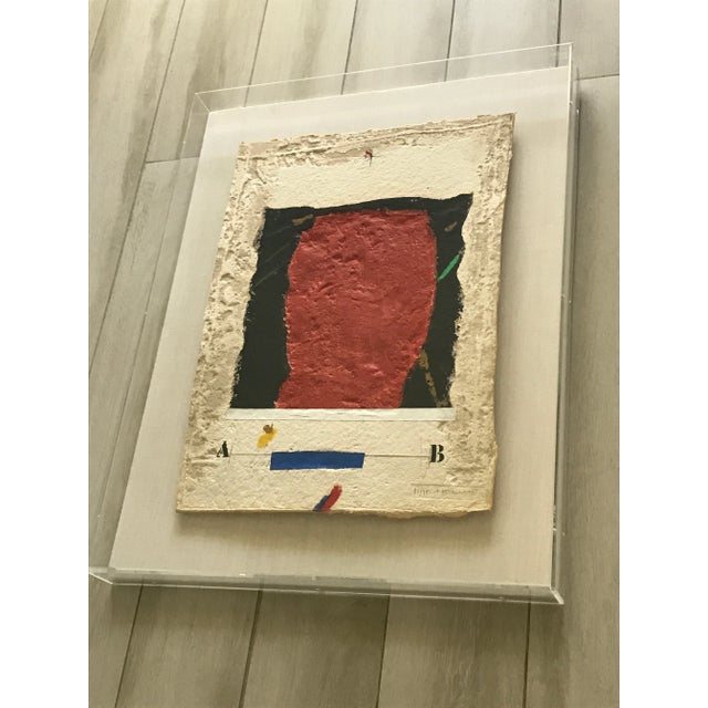 REDUCED TO SELL. Original James Coignard carborundum etching with mixed media collage on handmade paper. This amazing...