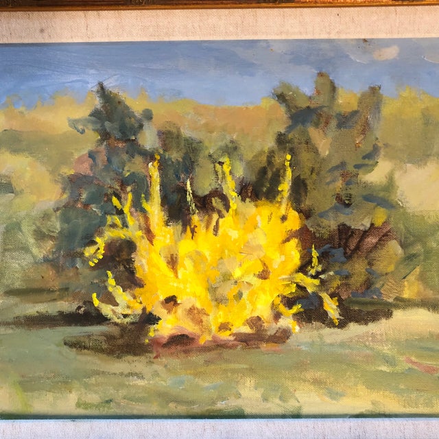 Original painting on canvas board 11 x 14 Unsigned Overall size with vintage frame is 17 x 20