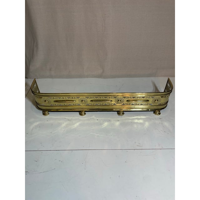 Early 20th Century Oversized Brass Fireplace Fender For Sale - Image 10 of 10
