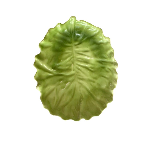 A charming antique German leaf dish, signed Bavaria, in a soft vintage green. Perfectly suited as a decorative catchall,...