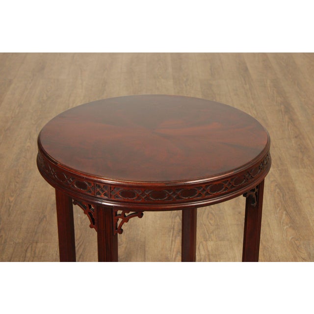 Colony Furniture Chippendale Style Round Mahogany Side Table For Sale - Image 12 of 12