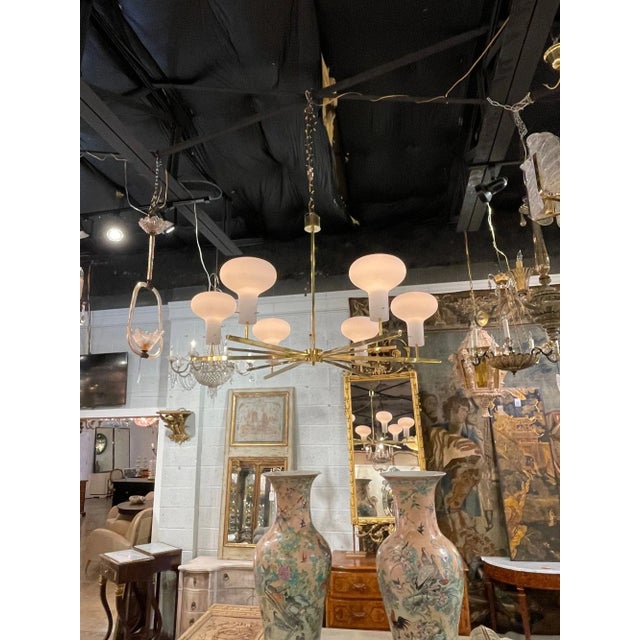 Metal Murano Modern Chandelier For Sale - Image 7 of 8