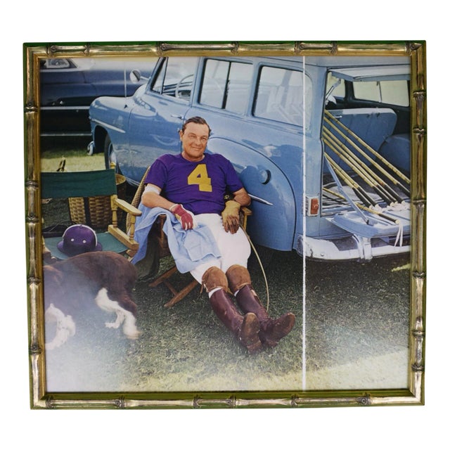Slim Aarons Laddie Sanford at the Gulfstream Polo Club Delray C1974 Framed Color Double Plate For Sale