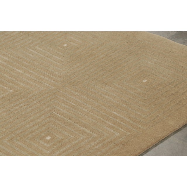 Rug & Kilim Rug & Kilim’s Cubist Style Rug With Beige-Brown Geometric Patterns “Dorian” For Sale - Image 4 of 10
