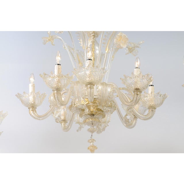 1940s Ornate 8-Light Murano Glass Chandelier, Italy For Sale - Image 16 of 18