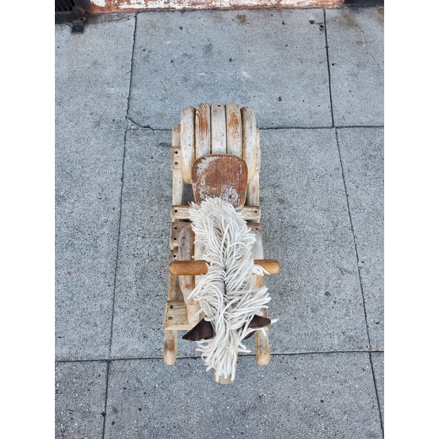 Vintage Wooden Rocking Horse For Sale In Los Angeles - Image 6 of 10