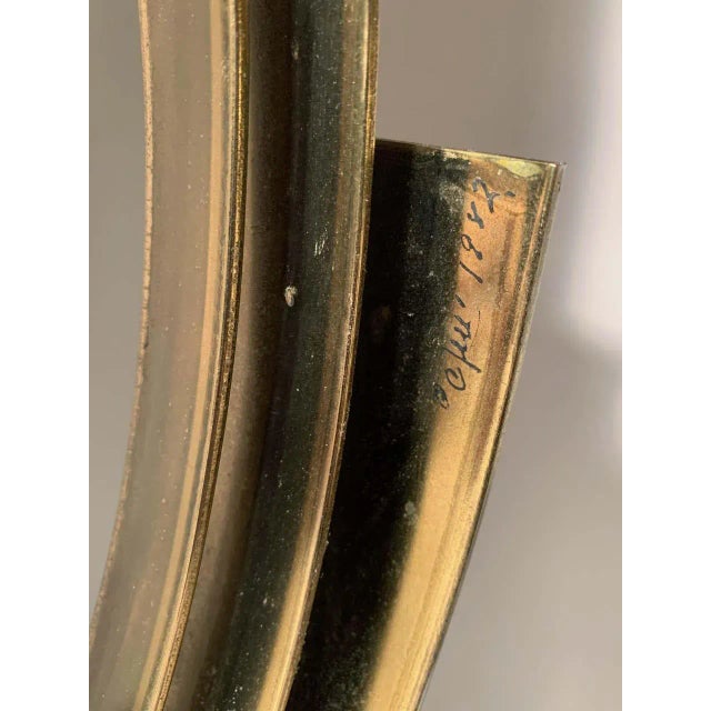 Chrome Curtis Jere Brass Circular Round Mirror For Sale - Image 8 of 9