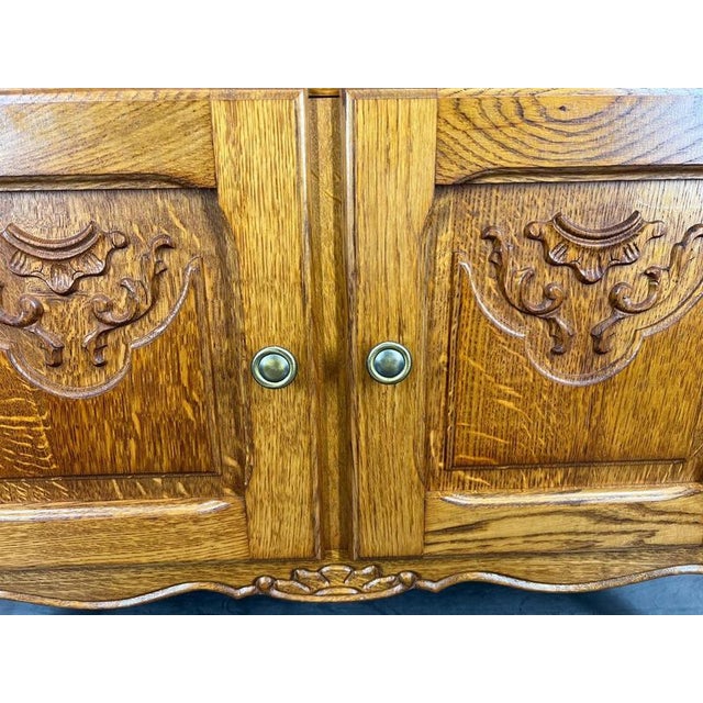 Vintage French Louis XIV Style Carved Cabinet For Sale - Image 6 of 17
